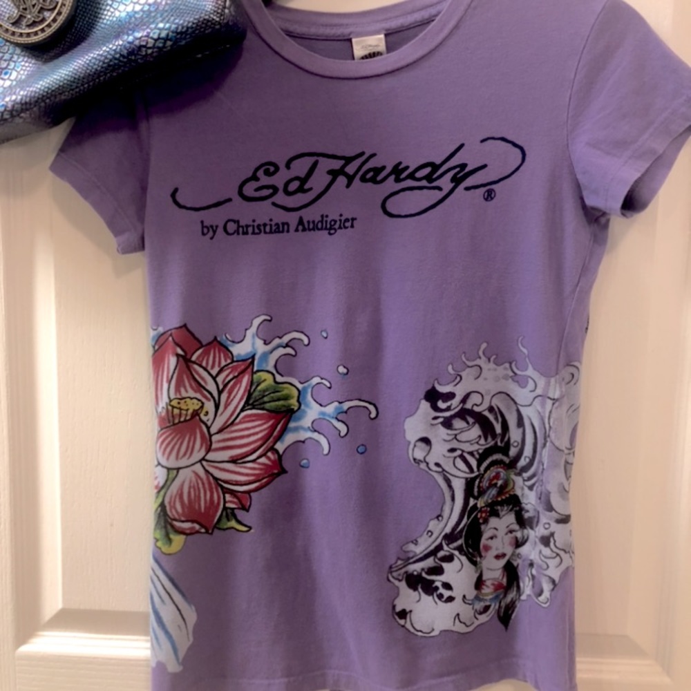 Ed Hardy Christian Audigier Retro Short Sleeve tee